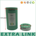 Alta qualidade de papel kraft tubo de placa cinza embalagem caixas de chá caddy com tampa